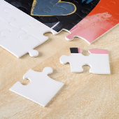 Katzen-Puzzles Rote Herzen Frohen Valentinstag Puzzle (Seite)