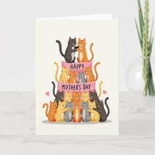 Katzen Pyramide Muttertagskarte Karte