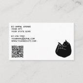 Katzen-QR-Code Haustierdienste Minimalistisch Visitenkarte (Rückseite)