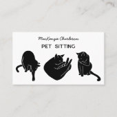 Katzen-QR-Code Haustierdienste Minimalistisch Visitenkarte (Vorderseite)