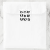 Katzen Quadratischer Aufkleber (Tasche)