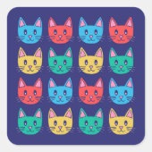 Katzen Quadratischer Aufkleber (Vorderseite)