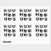 Katzen Quadratischer Aufkleber (Blatt)