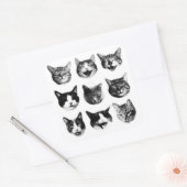 Katzen Quadratischer Aufkleber (Umschlag)