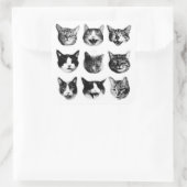 Katzen Quadratischer Aufkleber (Tasche)