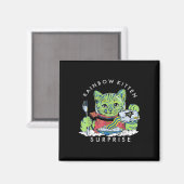 Katzen Rainbow Kitten Überraschung Niedliches Esse Magnet (Vorderseite/Rückseite)
