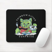Katzen Rainbow Kitten Überraschung Niedliches Esse Mousepad (Mit Mouse)