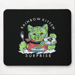 Katzen Rainbow Kitten Überraschung Niedliches Esse Mousepad