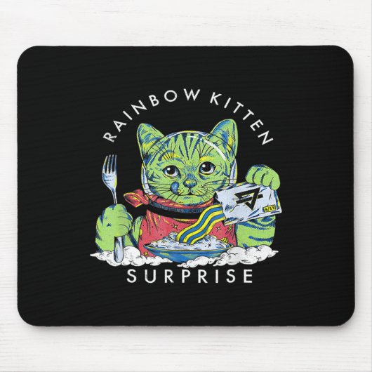 Katzen Rainbow Kitten Überraschung Niedliches Esse Mousepad (Vorne)