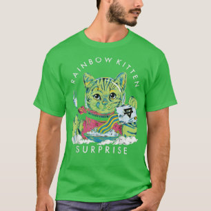 Katzen Rainbow Kitten Überraschung Niedliches Esse T-Shirt
