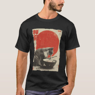 Katzen-Ramen-Ästhetik-Japanische-Ukiyo-e-Kunstwerk T-Shirt