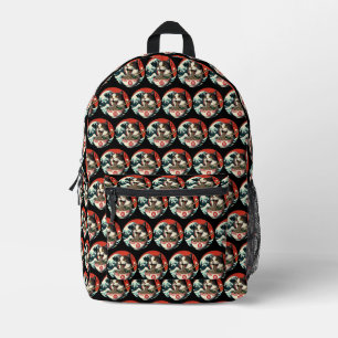Katzen-Ramen japanische Kunst im Vintage-Stil Bedruckter Rucksack
