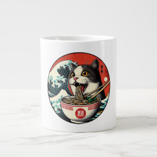 Katzen-Ramen japanische Kunst im Vintage-Stil Jumbo-Tasse
