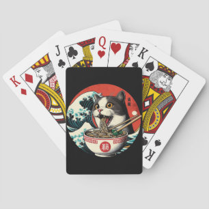 Katzen-Ramen japanische Kunst im Vintage-Stil Spielkarten
