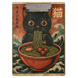 Katzen Ramen Japanisches Lustiges Grafik Kawaii Ka Klemmbrett