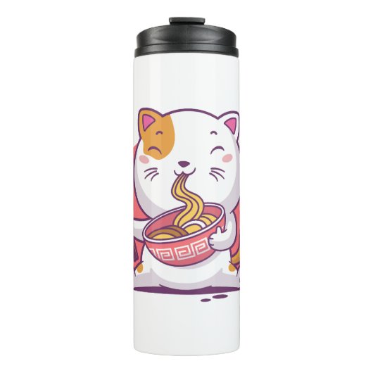 Katzen-Ramen Thermosbecher (Vorderseite)