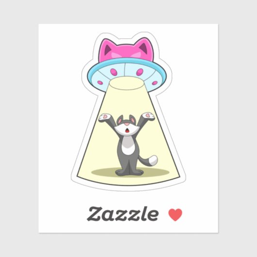 Katzen-Raumschiff Aufkleber (Blatt)