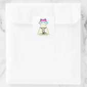 Katzen-Raumschiff Quadratischer Aufkleber (Tasche)