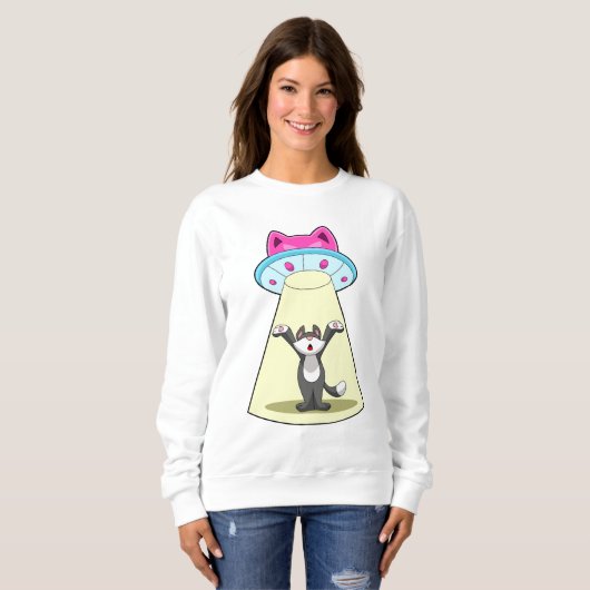 Katzen-Raumschiff Sweatshirt (Vorne ganz)