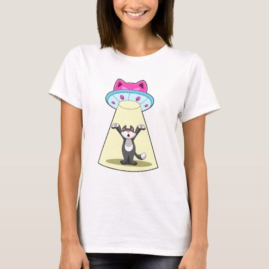 Katzen-Raumschiff T-Shirt (Vorderseite)