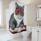 Katzen-Reading-Buch Duschvorhang (Beispiel)