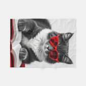 Katzen-Reading-Buch Fleecedecke (Vorderseite (Horizontal))