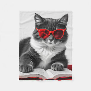 Katzen-Reading-Buch Fleecedecke