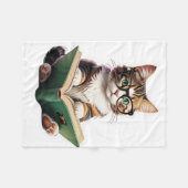 Katzen-Reading-Buch Fleecedecke (Vorderseite (Horizontal))