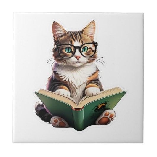 Katzen-Reading-Buch Fliese (Vorderseite)