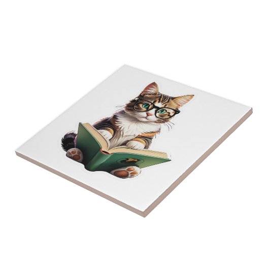 Katzen-Reading-Buch Fliese (Seite)