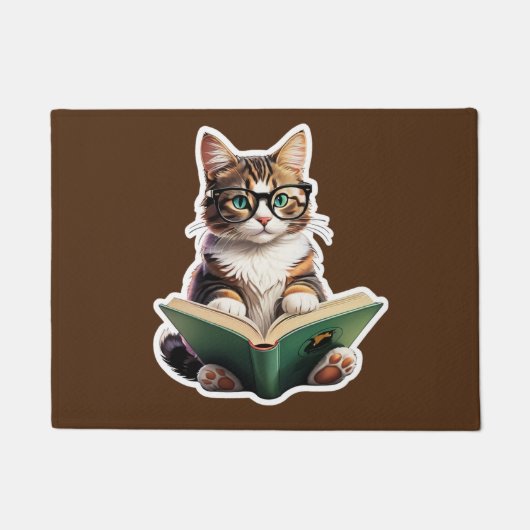Katzen-Reading-Buch Fußmatte (Vorderseite)