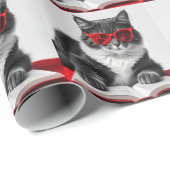 Katzen-Reading-Buch Geschenkpapier (Rolleneckpunkt)