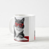 Katzen-Reading-Buch Kaffeetasse (Vorderseite Links)