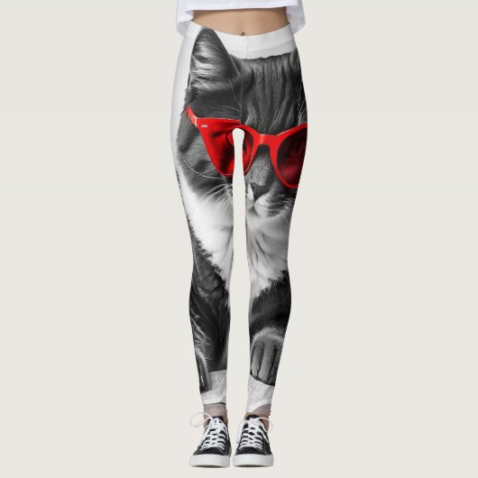 Katzen-Reading-Buch Leggings (Vorderseite)