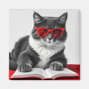 Katzen-Reading-Buch Magnet