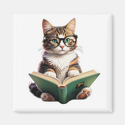 Katzen-Reading-Buch Magnet (Vorne)