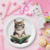 Katzen-Reading-Buch Pappteller (Party)