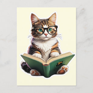 Katzen-Reading-Buch Postkarte