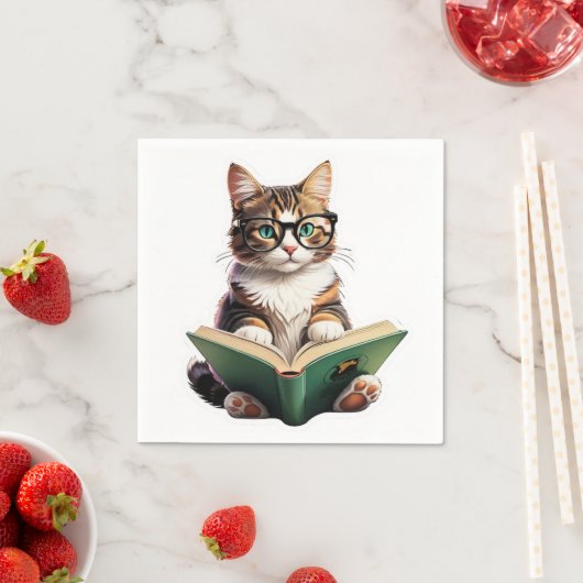 Katzen-Reading-Buch Serviette (Beispiel)