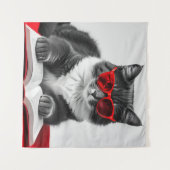 Katzen-Reading-Buch Wandteppich (Vorderseite (Horizontal))