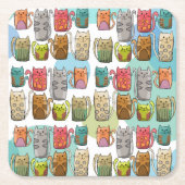 Katzen! Rechteckiger Pappuntersetzer (Vorderseite)