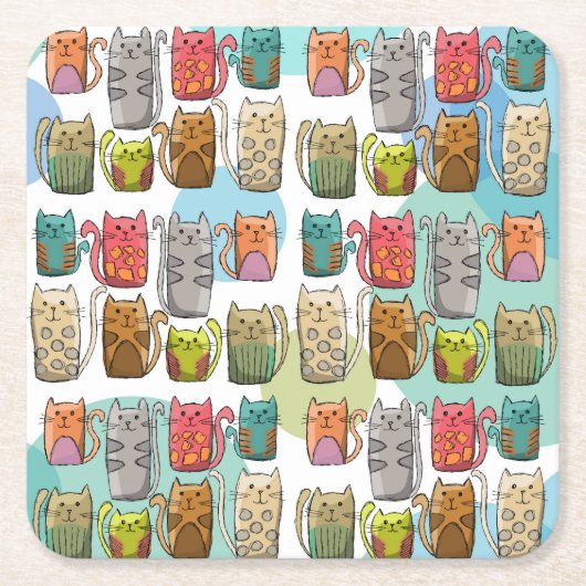 Katzen! Rechteckiger Pappuntersetzer (Vorderseite)