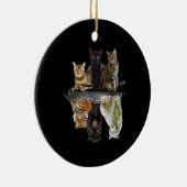 Katzen Reflection Friend Cat Lovers Niedlich Tiger Keramik Ornament (Rechts)