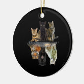 Katzen Reflection Friend Cat Lovers Niedlich Tiger Keramik Ornament (Links)