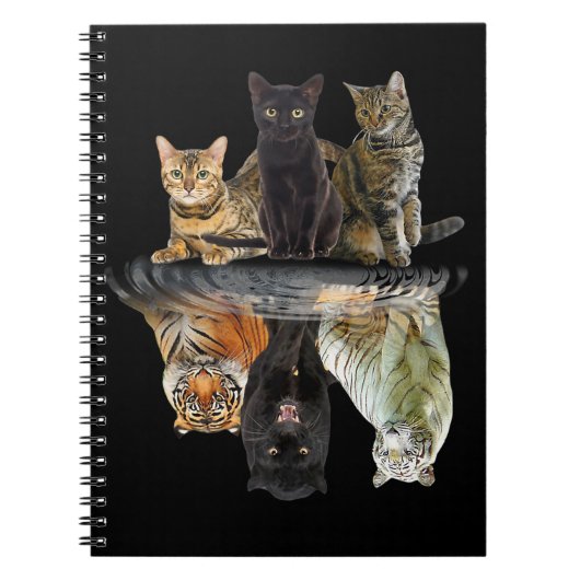 Katzen Reflection Friend Cat Lovers Niedlich Tiger Notizblock (Vorderseite)