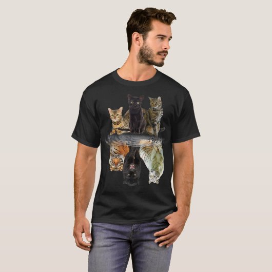 Katzen Reflection Friend Katze Liebhaber Niedlich T-Shirt (Vorne ganz)