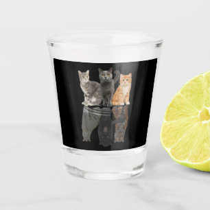Katzen Reflection Mirror Puma Cheetah Tiger Funny Schnapsglas