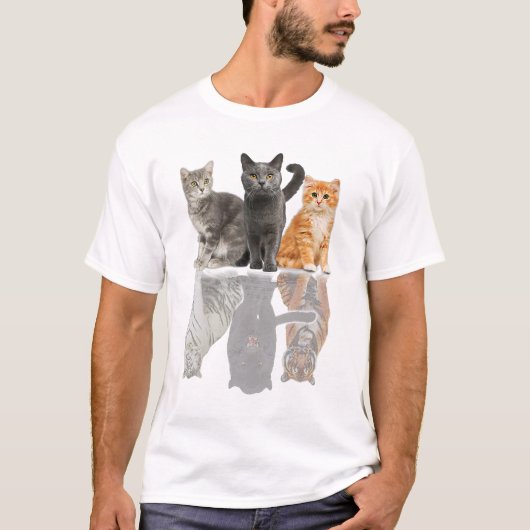 Katzen Reflection Mirror Puma Cheetah Tiger Funny  T-Shirt (Vorderseite)