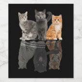 Katzen Reflection Mirror Puma Cheetah Tiger Funny Weinetikett (Einzelnes Label)