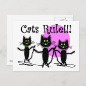 Katzen Regel!!! Black Cat Design...bezaubernd Postkarte (Vorne/Hinten)